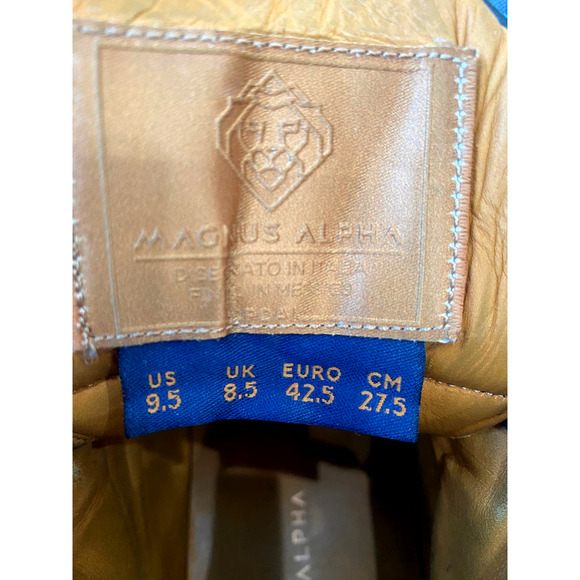 Magnus Alpha Men's sneaker High Top black on black calfskin leather size 9.5 - Picture 11 of 12